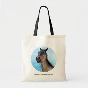 Tote Bag Portrait d'art humoristique de cheval souriant