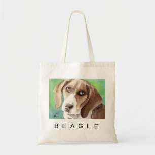 Tote Bag Portrait de Beagle à l'aquarelle