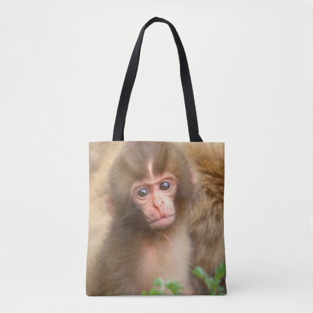 Tote Bag Portrait de bébé singe des neiges (Devant)