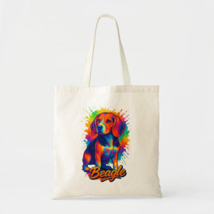 Tote Bag Portrait de chien Beagle Pop Art Coloré
