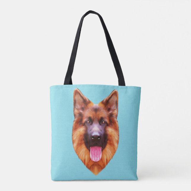 Tote Bag Portrait de chien berger allemand (Dos)