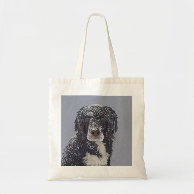 Tote Bag Portrait de chien croisé Spaniel  (Devant)