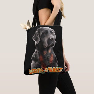 Tote Bag Portrait de chien noir élégant - Art réaliste pour