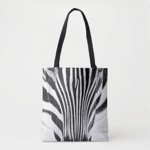 Tote Bag Portrait de closeup en noir et blanc d'un zèbe