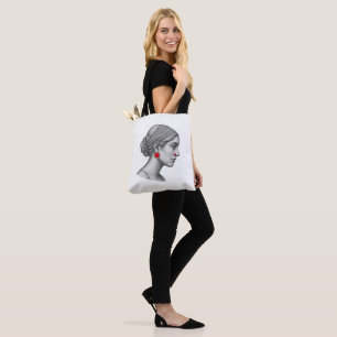 Tote Bag Portrait de femme élégante avec accent rouge