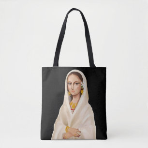 Tote Bag Portrait de femme élégante Illustration d'art cu