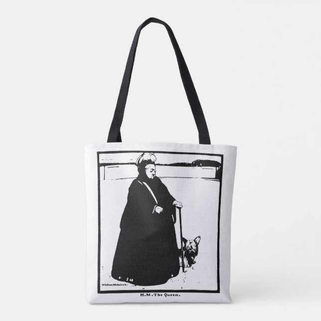 Tote Bag Portrait de la reine Victoria et Yorkie Dog (Dos)