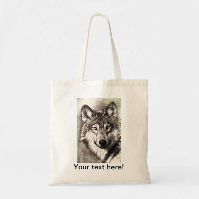 Tote Bag Portrait de loup (Devant)