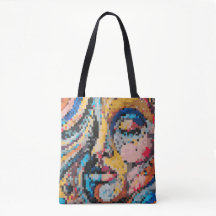 Portrait de pixel vibrant dans des tons audacieux 