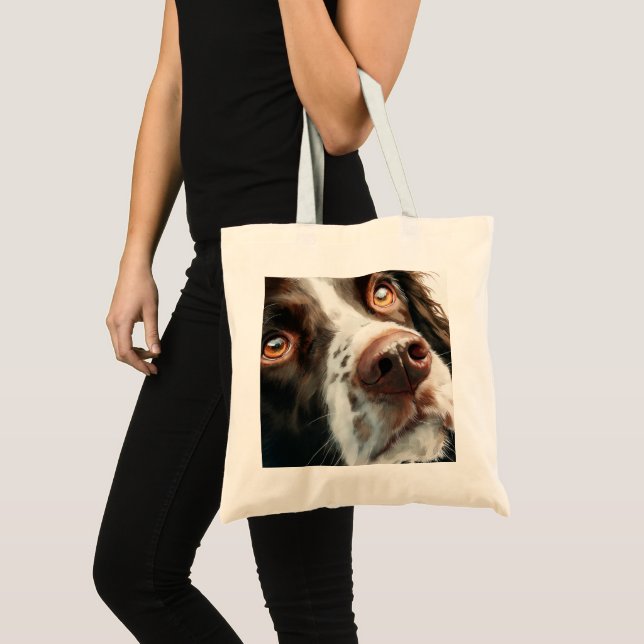Tote Bag Portrait de springer spaniel marron (Devant (produit))
