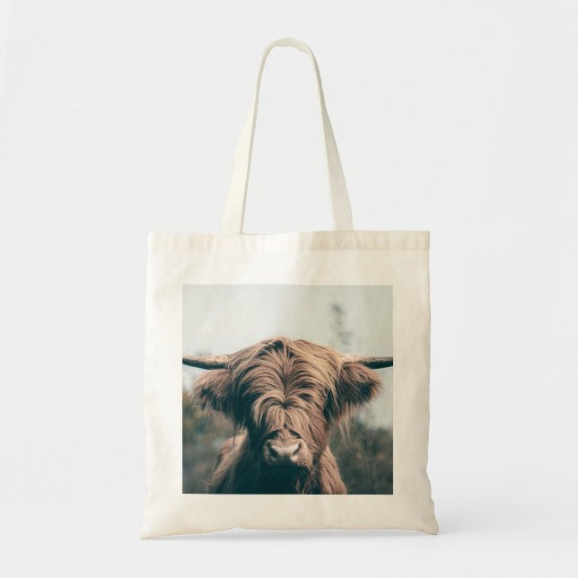 Tote Bag Portrait de vache Highland (Devant)