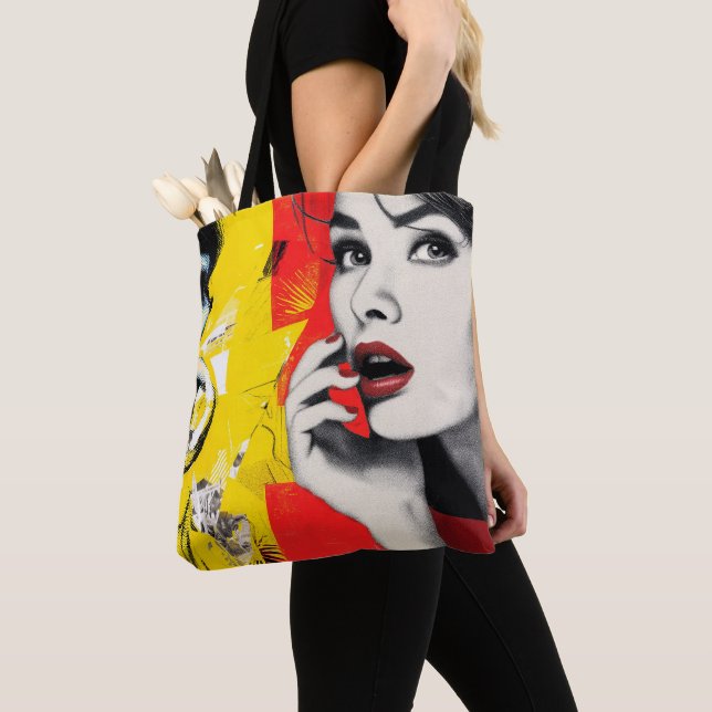 Tote Bag Portrait double dans le style de l'art pop  (De près)