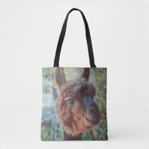 Tote Bag Portrait d'un alpaga brun
