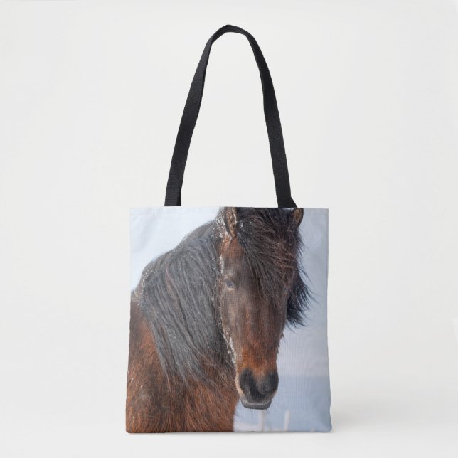 Tote Bag Portrait d'un cheval islandais royal (Devant)