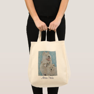 Tote Bag portrait d'un chien akita blanc à manteau