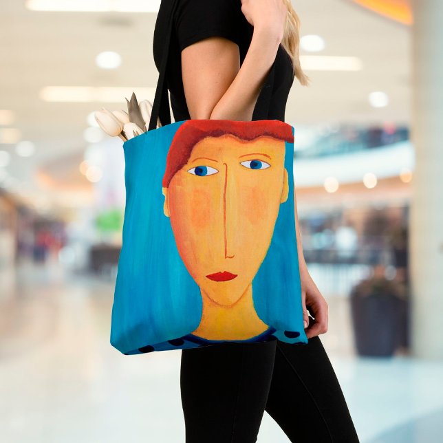 Tote Bag Portrait D'Un Homme Peinture D'Art Moderne (Créateur téléchargé)