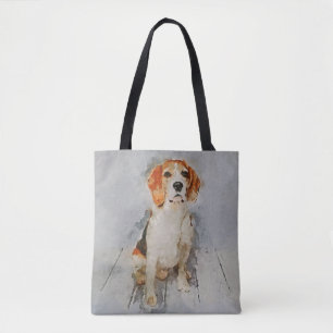 Tote Bag Portrait mignon de beagle