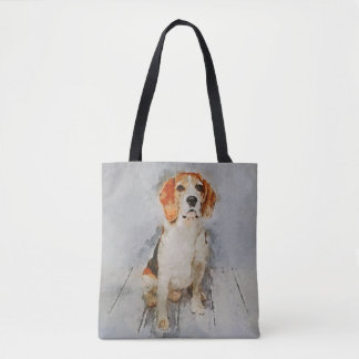 Tote Bag Portrait mignon de beagle