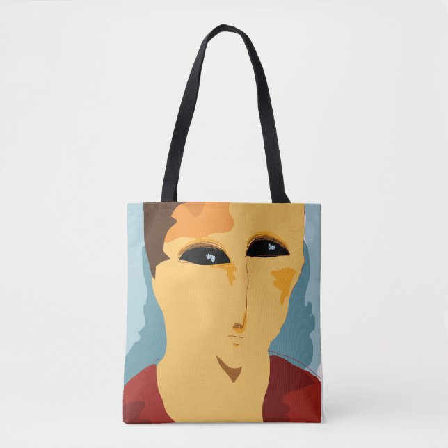 Tote Bag Portrait minimaliste Abstrait (Devant)