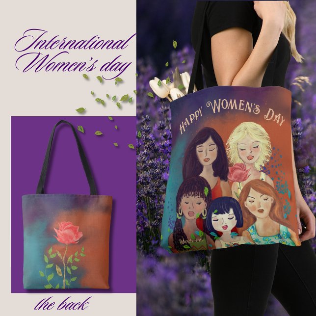 Tote Bag Portrait multiethnique de la Journée international (International Women's Day multi-ethnic portrait Tote Bag)