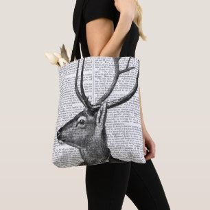 Tote Bag Portrait noir et blanc de cerfs