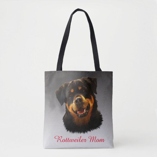 Tote Bag Portrait personnalisé Rottweiler couleur chien (Devant)