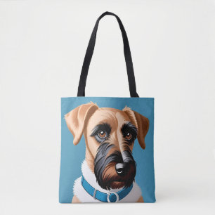 Tote Bag Portrait stylisé d'un chien terrier
