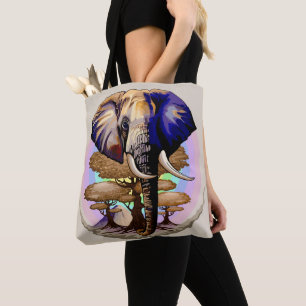 Tote Bag Portrait surréaliste de l'éléphant africain