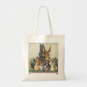 Tote Bag Portrait vintage Fourre-tout de famille de lapin