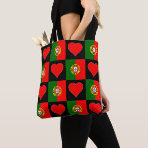 Tote Bag Portugal Drapeau Coeur Motif patriotique portugais