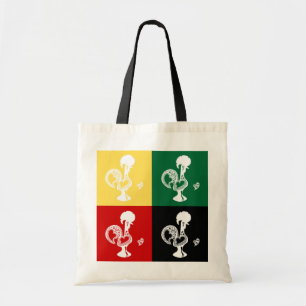 Tote Bag Portuguese Rooster of Barcelos colorful pattern