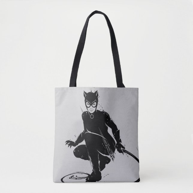 Tote Bag Pose à pinceau en encre Catwoman (Devant)