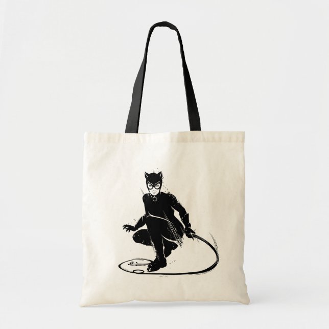 Tote Bag Pose à pinceau en encre Catwoman (Devant)