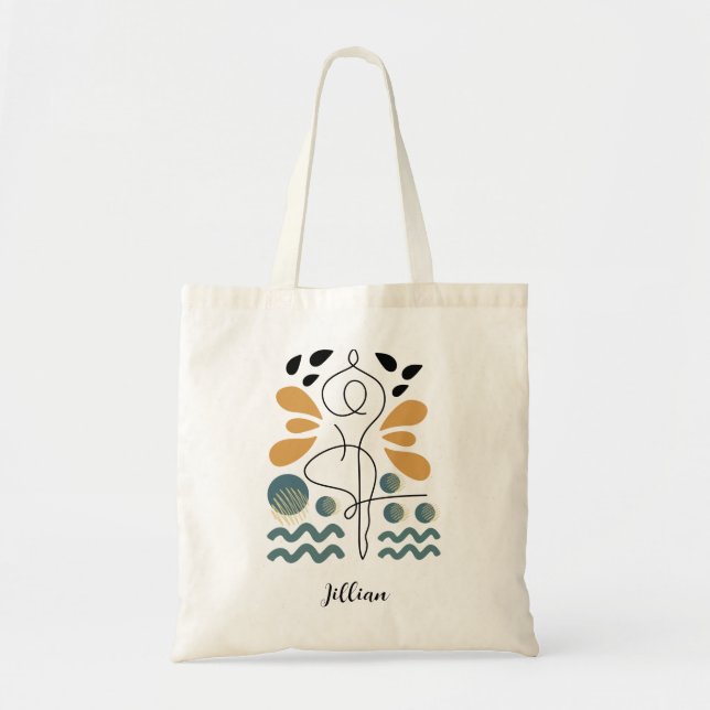 Tote Bag Pose de yoga femme/ Abstraite personnalisée (Devant)
