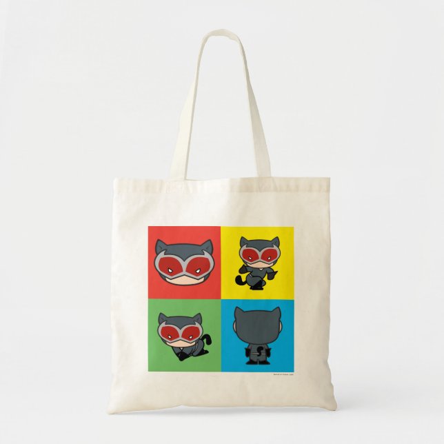 Tote Bag Poses de caractères Chibi Catwoman (Devant)