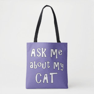 Tote Bag Posez-moi des questions sur mon chat