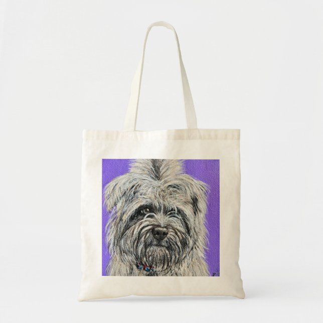 Tote Bag Posie le Cairn Terrier Peinture (Devant)