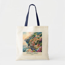 Positano Italie Côte Amalfitaine Paysage Aquarelle