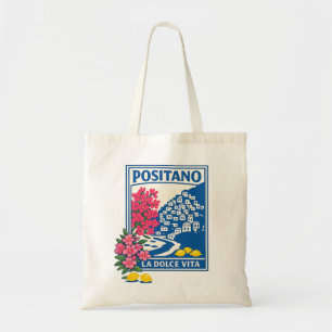 Tote Bag Positano Rétro Italie Art Vintage Voyage Souvenir