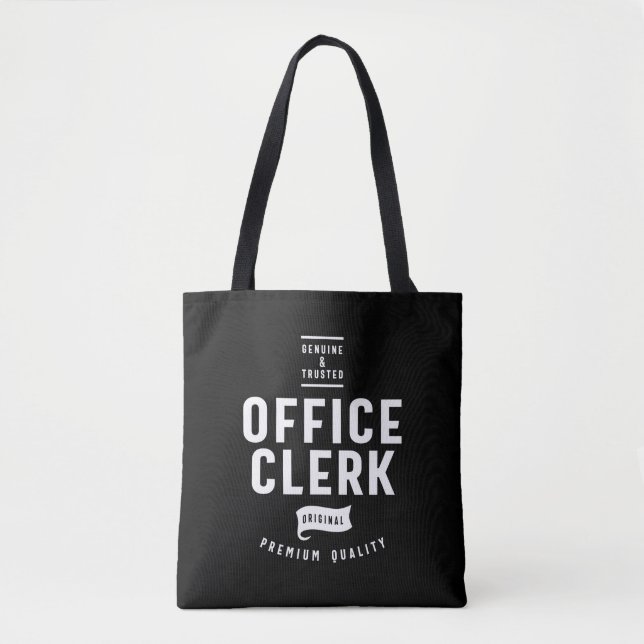 Tote Bag Poste de commis de bureau Titre cadeau (Devant)