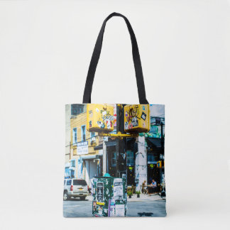 TOTE BAG POSTE JAUNE ET NOIR REMPLI DE VOLS