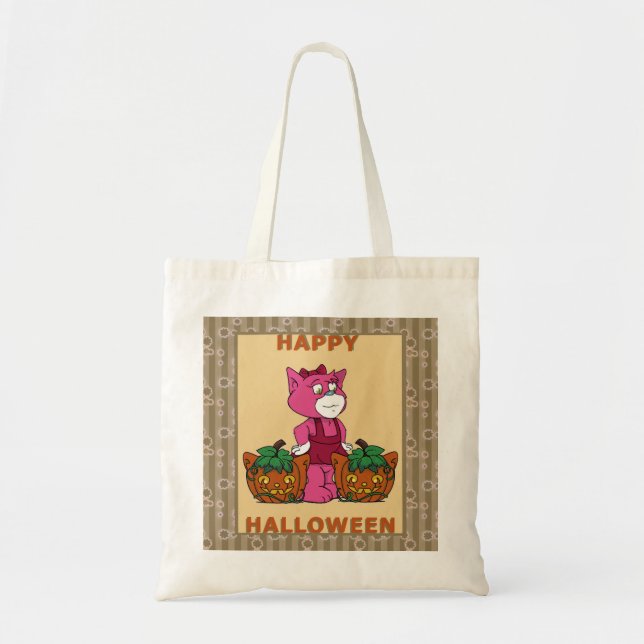 Tote Bag Poster Citrouille Boomi Cats Kitty (Devant)