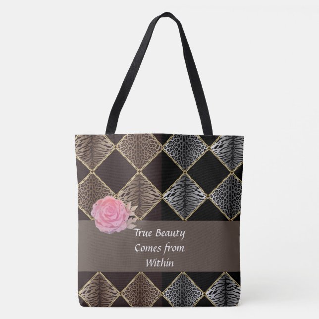 Tote Bag Poster de animal à deux tons de diamant Fourre-tou (Devant)