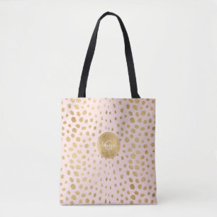 Tote Bag Poster de animal Cheetah Or Et Blush Personnalisé