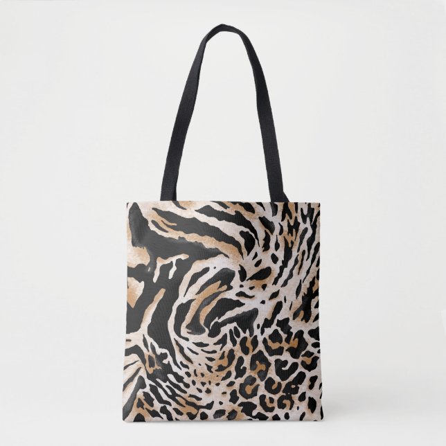 Tote Bag Poster de animal : Leopard Zebra Tiger (Devant)