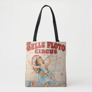 Tote Bag Poster De Cirque De Marcheur À Cordes Serrées Avec