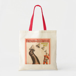 Tote Bag Poster De Cirque Montrant Un Lion De Mer Casquette