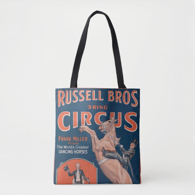 Tote Bag Poster de cirque vintage Russell Brothers. (Devant)