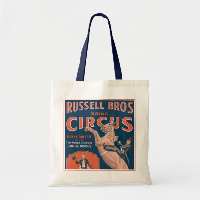 Tote Bag Poster de cirque vintage Russell Brothers. (Devant)
