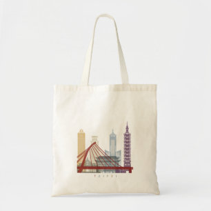 Tote Bag Poster de la silhouette de Taipei